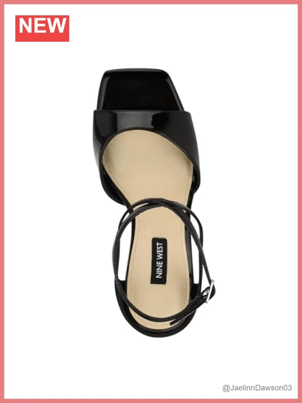 Nine West Devans Heeled Sandals Faux Patent Leather Open Toe